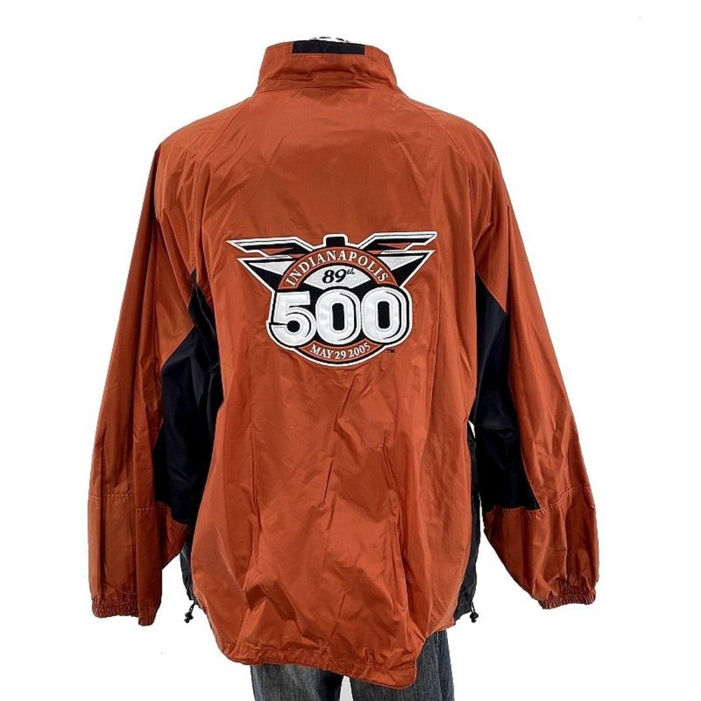 Indianapolis 500‎ Jacket 3XL 89th 2005 Orange Racing NASCAR Full Zip Reebok Mens